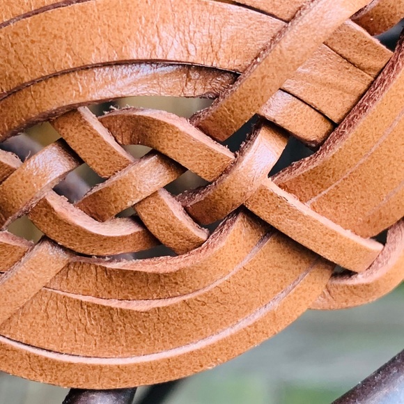 CAbi Brown Leather Belt Metal Buckle w/Stones - Picture 6 of 10